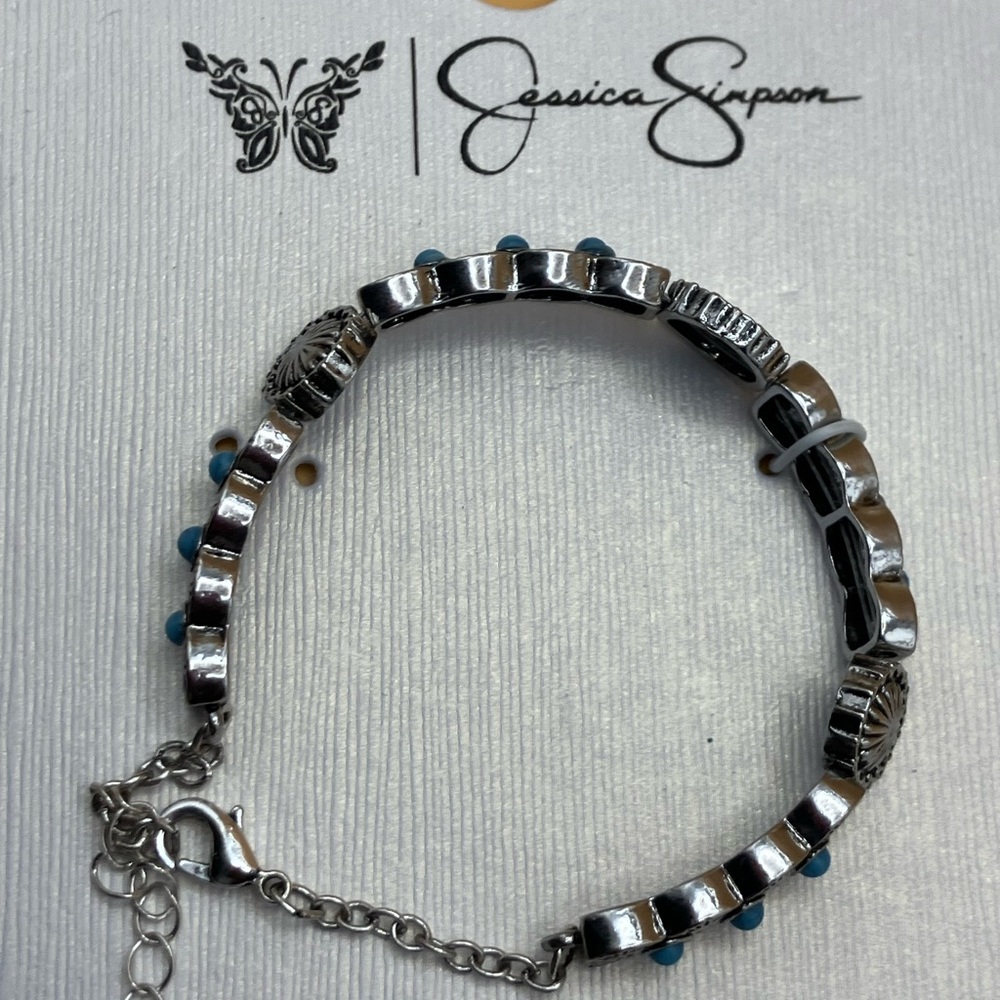 Cowgirl Jewelry featuring Jessica Simpson Silver and Turquoise Bracelet - Picture 2 of 7